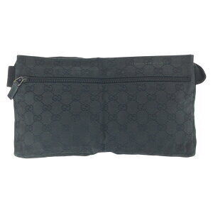 Gucci GG Waist Leather Canvas Bag Black